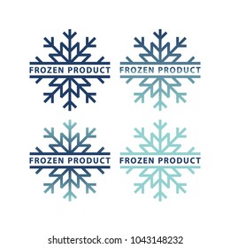 Frozen Product Label Icons. Frozen Food Packaging Symbol Set.