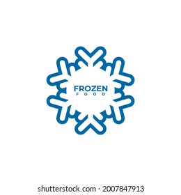 Frozen product label logo design vector template