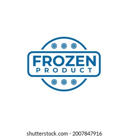 Frozen product label logo design vector template