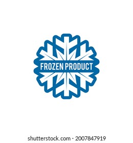 Frozen product label logo design vector template