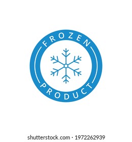 Frozen product label, logo, tag, stamp for food packaging, snowflake icon