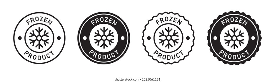 Frozen product label set icon, vector illustration