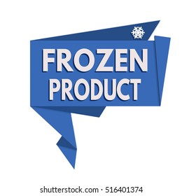 Frozen product origami speech bubble on white background, vector illustration