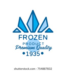 Frozen product premium quality since 1935, abstract label for freezing vector Illustration
