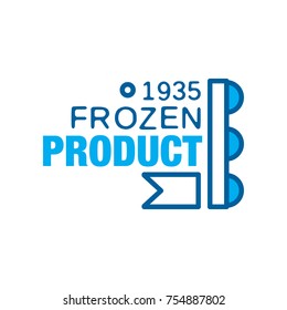 Frozen product since 1935, abstract label for freezing vector Illustration