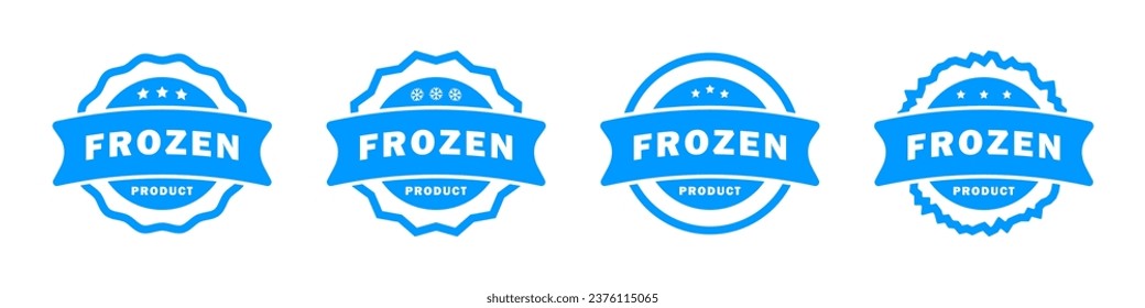 Empaquetadores redondos de vectores de producto congelados para envasado de alimentos. Vector aislado en blanco.