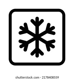 Frozen products marking - cold items ice icon - keep refrigerated cardboard sealing, frozen packaging