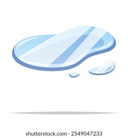 Frozen puddle ice vector isolated illustration