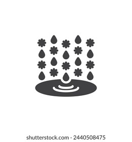 Frozen rain drops and snow vector icon. filled flat sign for mobile concept and web design. Sleet weather glyph icon. Symbol, logo illustration. Vector graphics
