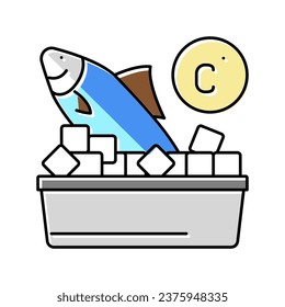 vector de ícono de color de marisco congelado. signo de marisco congelado. ilustración de símbolo aislado