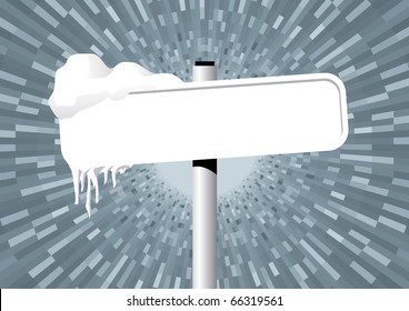 Frozen signpost
