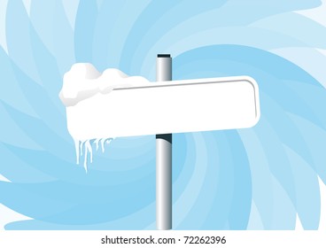 frozen signpost