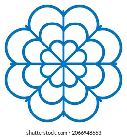 Frozen silhouette of crystal snowflake for winter design. Vector illustration with Christmas and New Year element
