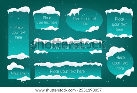 Similar – Image, Stock Photo Snow on a wooden pier on the lake shore, view on a foggy December day