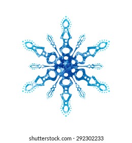 Frozen snowflake for Christmas design. Vector illustration on white background