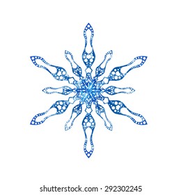 Frozen snowflake for Christmas design. Vector illustration on white background