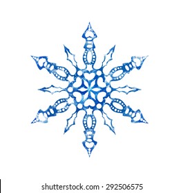 Frozen snowflake for Christmas design. Vector illustration on white background
