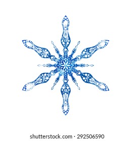 Frozen snowflake for Christmas design. Vector illustration on white background