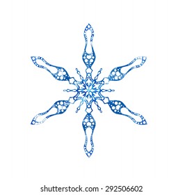 Frozen snowflake for Christmas design. Vector illustration on white background