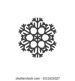 Frozen snowflake line icon. linear style sign for mobile concept and web design. Snowflake ornate outline vector icon. Symbol, logo illustration. Vector graphics