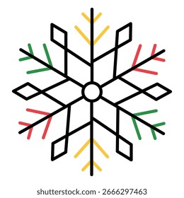 Frozen Snowflake Vector Illustration Icon for Seasonal and Winter Design