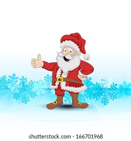 frozen snowflakes and happy Santa Claus vector illustration 