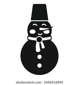 Frozen snowman icon simple vector. Character costume. Season festive holiday