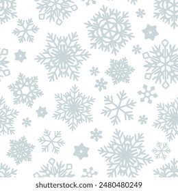 Frozen Snowstars. Decorative seamless pattern. Repeating background. Tileable wallpaper print.