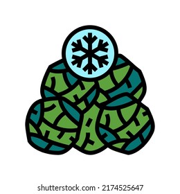 frozen spinach color icon vector. frozen spinach sign. isolated symbol illustration