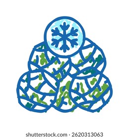 frozen spinach doodle icon sketch vector. frozen spinach sign. isolated symbol illustration