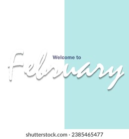 Frozen spruce twig with february text. Eps 10 vector file.