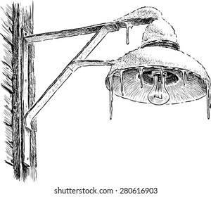frozen streetlight