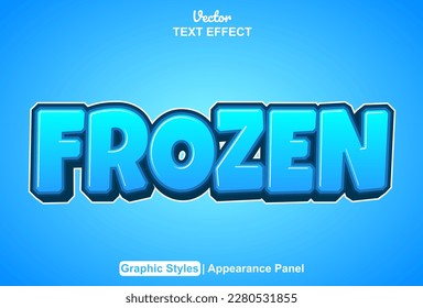 frozen text effect with editable blue color graphic style.