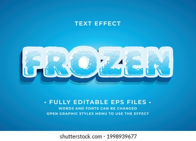 frozen text effect full 100% editable vector image. Words and font can be changed