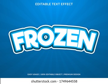 frozen text effect template with 3d style and bold font concept use for brand label and logotype sticker