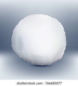 frozen textured snowball. Vector holiday illustration. Festive New Year event. Winter decoration