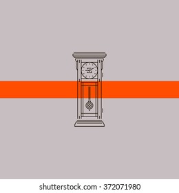 Frozen time icon. Watch, time symbol. Vector template. Timeline illustrations Vector illustration xmas. Clock symbol , alarm icon. Office clock icon, time sign. Time emblem. Timeline schedule.