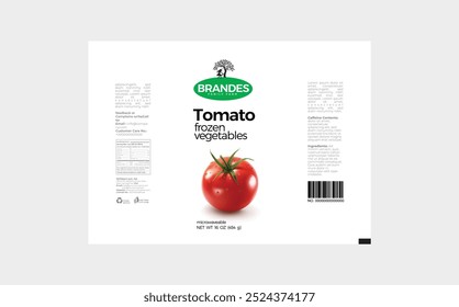 Frozen Tomato Packaging Design for Fresh Vegetables
