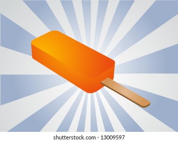 Frozen treats: orange pospsicle isometric illustration clipart
