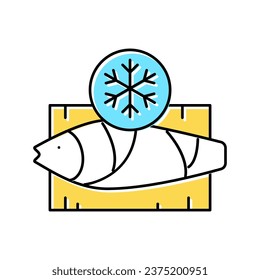 frozen tuna color icon vector. frozen tuna sign. isolated symbol illustration