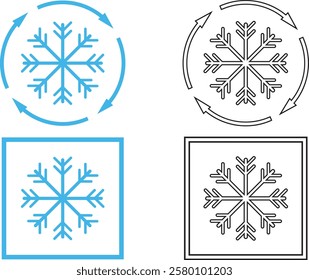 Frozen Vector Sign for Package. Labels for frozen product isolated vector flat icon illustration isolated on white background