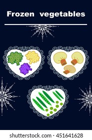 Frozen vegetables packaging beautiful  design vector illustration 