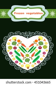 Frozen vegetables packaging design vector illustration 
