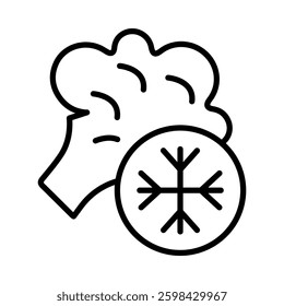 Frozen Vegetables Vector Line Icon Design