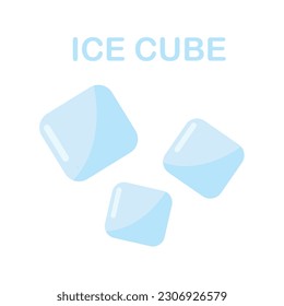 Frozen water cubes , icon, flat vector illustration