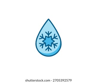 Ilustración de diseño de Vector de icono de gota de agua congelada