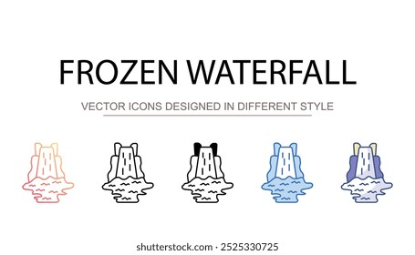 Diseño de icono de cascada congelada con fondo blanco Ilustración de stock