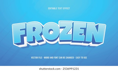 Efecto de texto editable 3D de invierno congelado