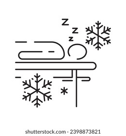 Frozen winter cold icon, frostbite limb, leg with snowflake, thin line symbol - editable stroke vector illustration. Frostbite injury