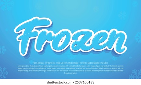 inverno congelado editável 3d modelo de efeito de texto uso para logotipo e marca de negócios